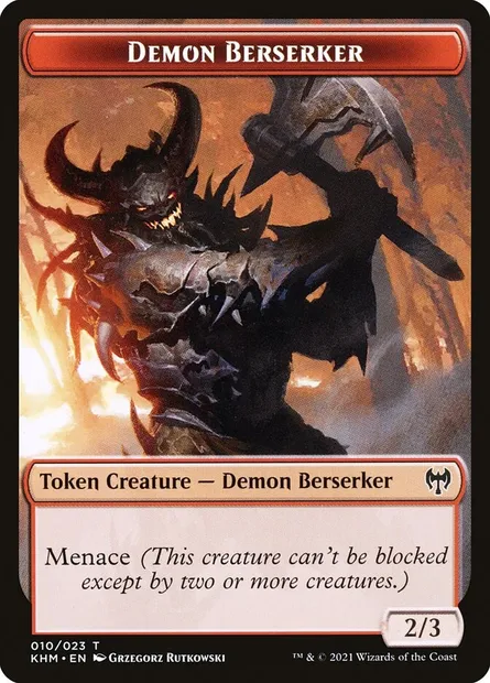 Demon Berserker, Magic card TKHM 10 — Kaldheim Tokens set