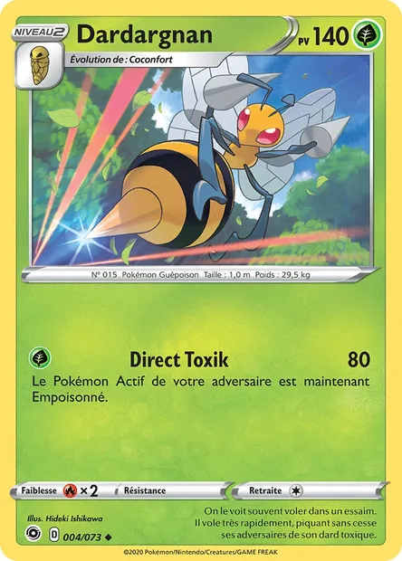 Dardargnan, carte Pokémon CPA 4 — extension La Voie du Maître