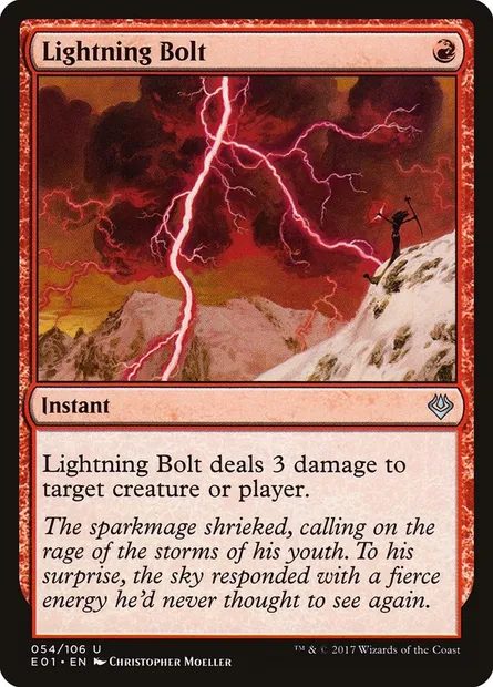 Lightning Bolt, Magic card E01 54 — Archenemy: Nicol Bolas set