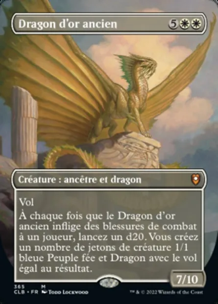 Dragon d'or ancien, carte Magic CLB 365 — extension Commander Légendes : la bataille de la Porte de Baldur