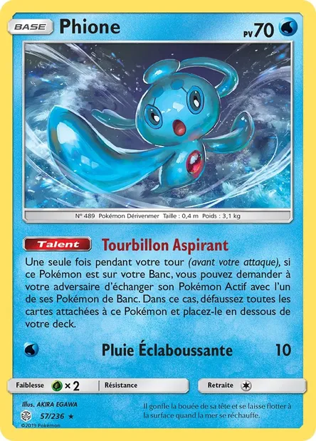 Phione, carte Pokémon CEC 57 — extension Éclipse Cosmique
