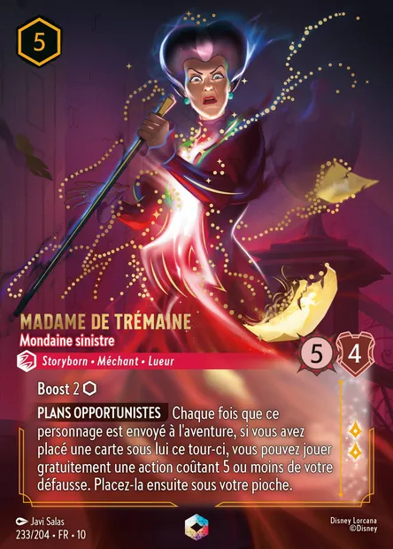 Madame de Trémaine - Mondaine sinistre, carte Disney Lorcana CH10-233 — extension Lueurs dans les Profondeurs