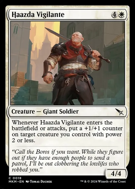 Haazda Vigilante, Magic card MKM 18 — Murders at Karlov Manor set