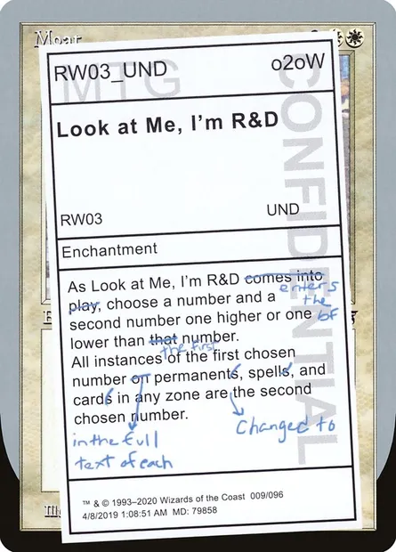 Look at Me, I'm R&D, carte Magic UND 9 — extension Unsanctioned