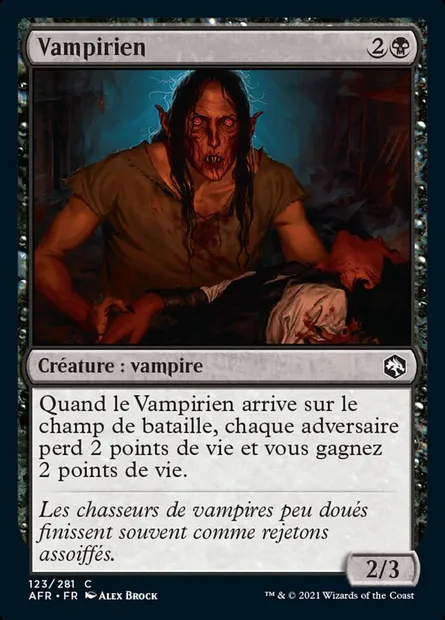 Vampirien, carte Magic AFR 123 — extension Forgotten Realms: Aventures dans les Royaumes Oubliés