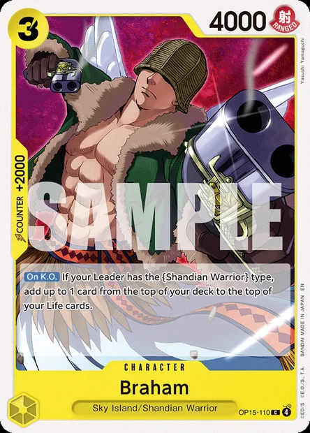 Braham, One Piece card OP15-110 — ADVENTURE ON KAMI’S ISLAND set
