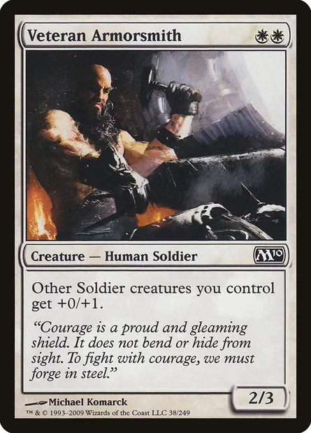 Veteran Armorsmith, Magic card M10 38 — Magic 2010 set