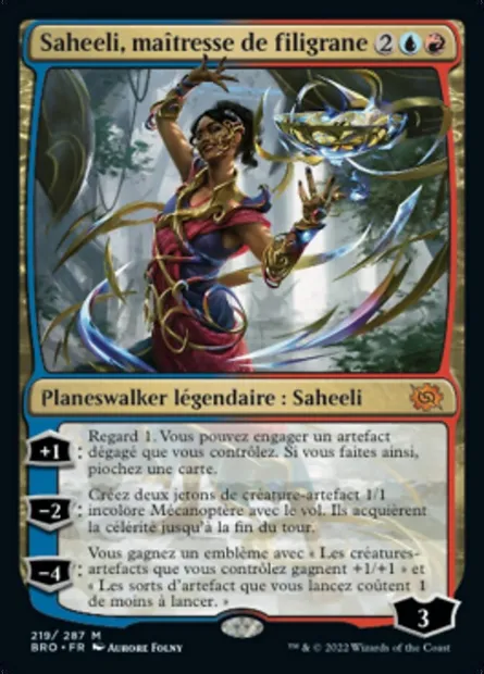 Saheeli, maîtresse de filigrane, carte Magic BRO 219 — extension La Guerre Fratricide
