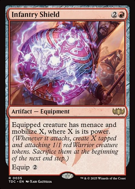 Infantry Shield, Magic card TDC 35 — Tarkir: Dragonstorm Commander set