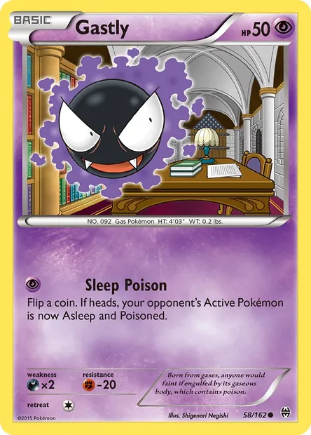 Gastly, Pokémon card BKT 58 — BREAKthrough set