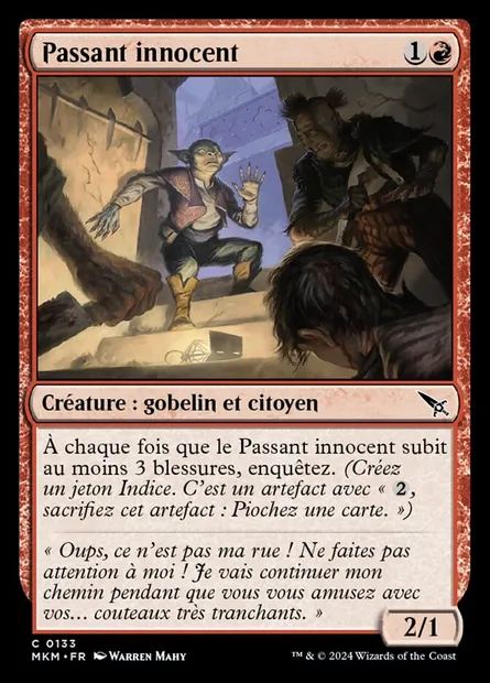 Passant innocent, carte Magic MKM 133 — extension Murders at Karlov Manor
