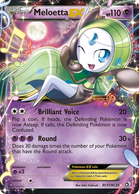 Meloetta-EX, Pokémon card LTR RC11 — Legendary Treasures set