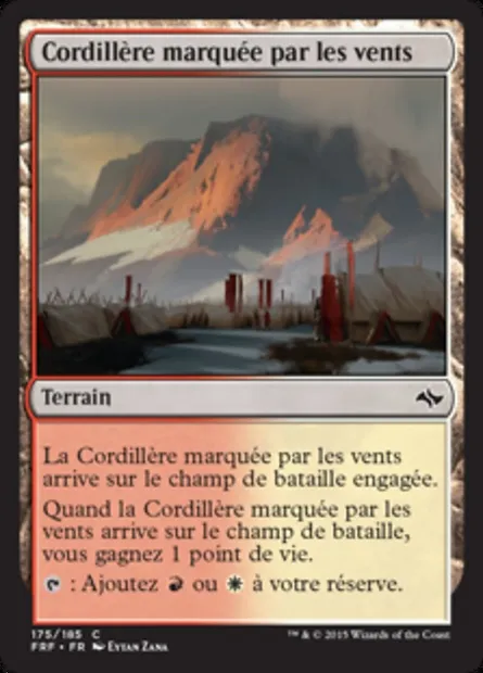 Cordillère marquée par les vents, carte Magic FRF 175 — extension Destin reforgé