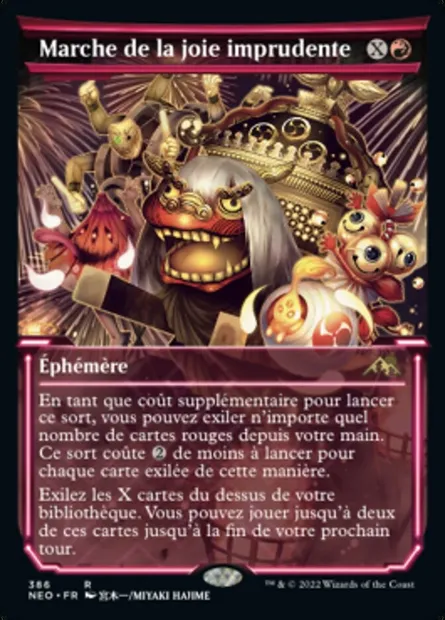 Marche de la joie imprudente, carte Magic NEO 386 — extension Kamigawa: La Dynastie Néon