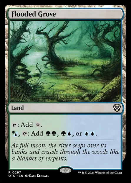 Flooded Grove, Magic card OTC 297 — Outlaws of Thunder Junction Commander set