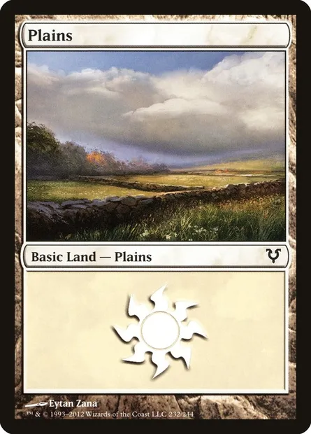 Plains, Magic card AVR 232 — Avacyn Restored set