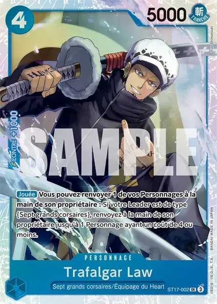 Trafalgar Law, carte One Piece ST17-002 — extension BLEU Don Quijote Doflamingo