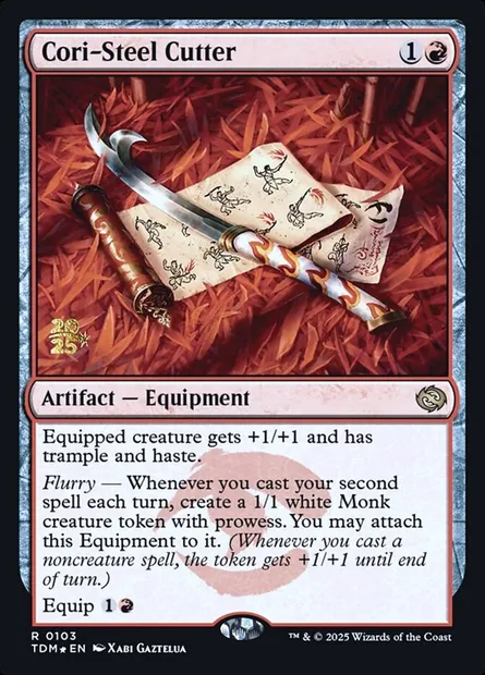Trancheur en acier de Cori, carte Magic PTDM 103s — extension Tarkir: Dragonstorm Promos