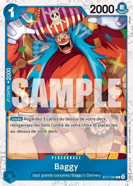 Baggy, carte One Piece ST17-003 — extension BLEU Don Quijote Doflamingo