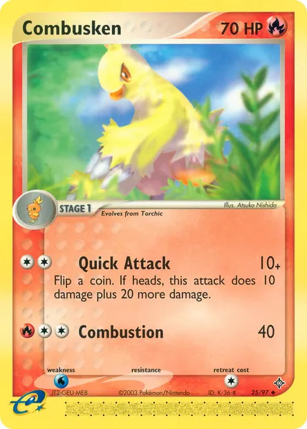 Combusken, Pokémon card DR 25 — Dragon set