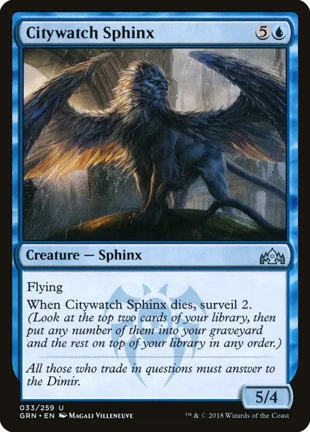 Citywatch Sphinx, Magic card GRN 33 — Guilds of Ravnica set