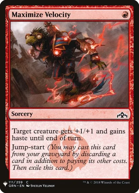Maximize Velocity, Magic card PLST GRN-111 — The List set