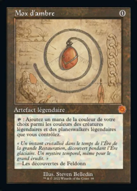 Mox d'ambre, carte Magic BRR 98 — extension The Brothers' War Retro Artifacts