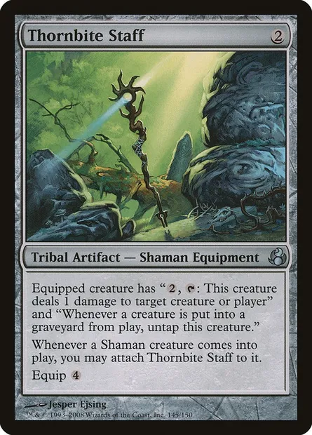 Thornbite Staff, Magic card MOR 145 — Morningtide set