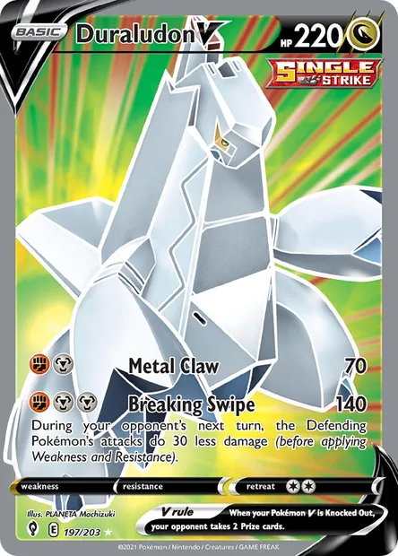 Duraludon V, Pokémon card EVS 197 — Evolving Skies set