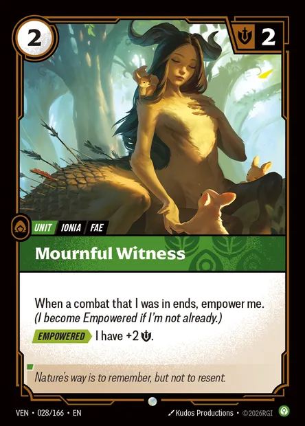 Mournful Witness, carte Riftbound VEN 028 — extension Vendetta