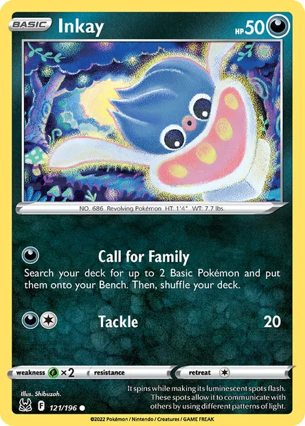 Inkay, Pokémon card LOR 121 — Lost Origin set