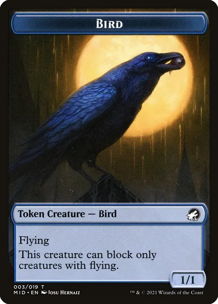 Bird, Magic card TMID 3 — Innistrad: Midnight Hunt Tokens set