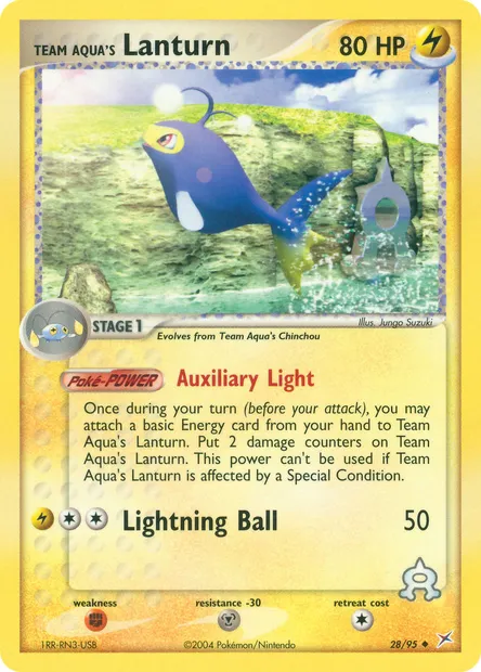 Team Aqua's Lanturn, Pokémon card MA 28 — Team Magma vs Team Aqua set
