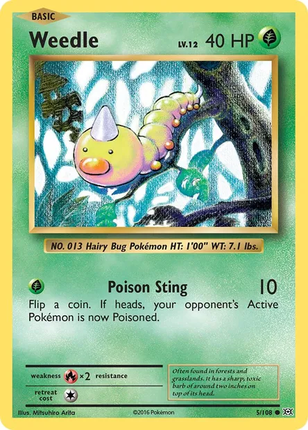 Weedle, Pokémon card EVO 5 — Evolutions set