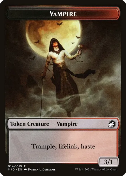 Vampire, carte Magic TMID 14 — extension Innistrad: Midnight Hunt Tokens