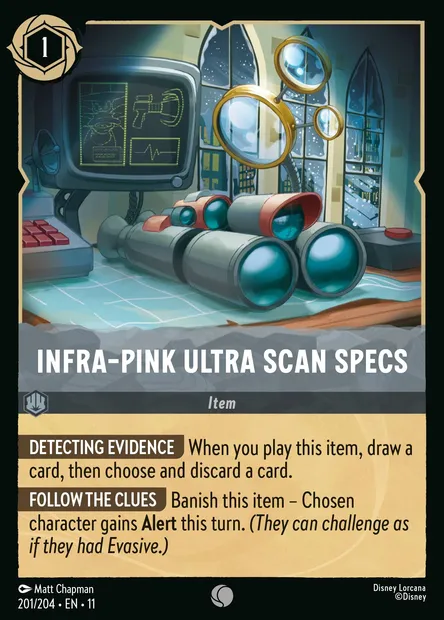 Infra-Pink Ultra Scan Specs, Disney Lorcana card CH11-201 — Winterspell set