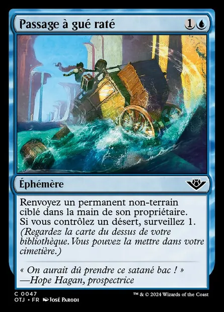 Passage à gué raté, carte Magic OTJ 47 — extension Outlaws of Thunder Junction