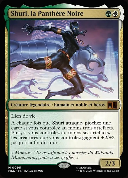 Shuri, la Panthère Noire, carte Magic MSC 95 — extension Marvel Super Heroes Commander