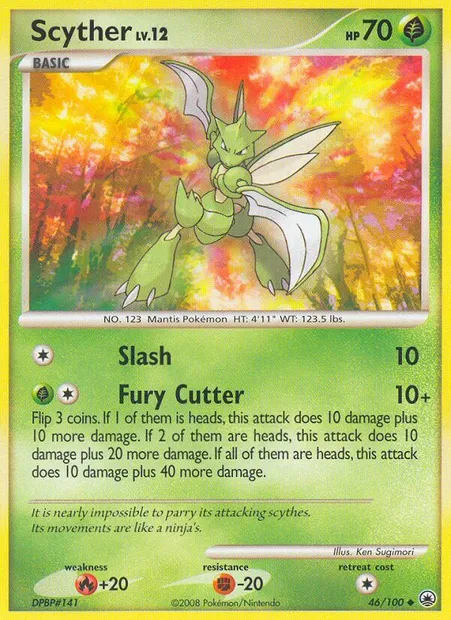 Scyther, Pokémon card MD 46 — Majestic Dawn set