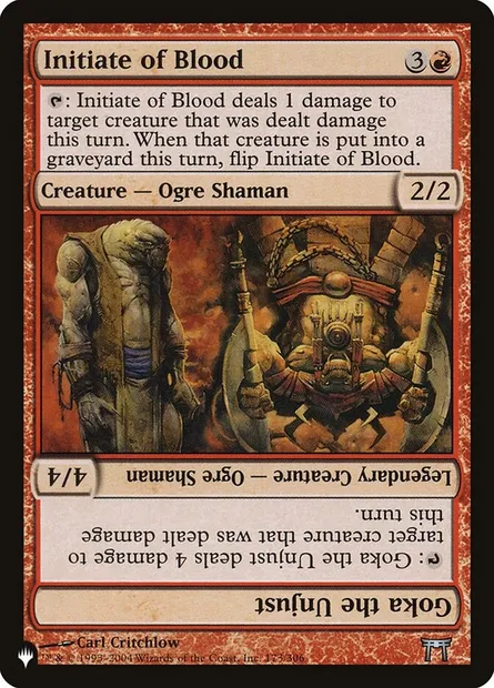 Initiate of Blood // Goka the Unjust, carte Magic PLST CHK-173 — extension The List