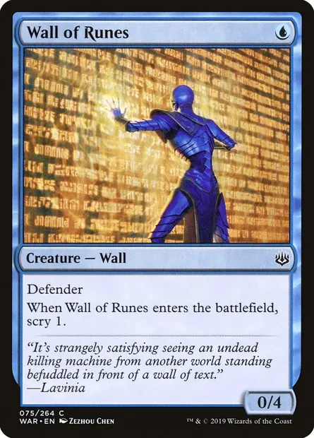 Wall of Runes, Magic card WAR 75 — War of the Spark set