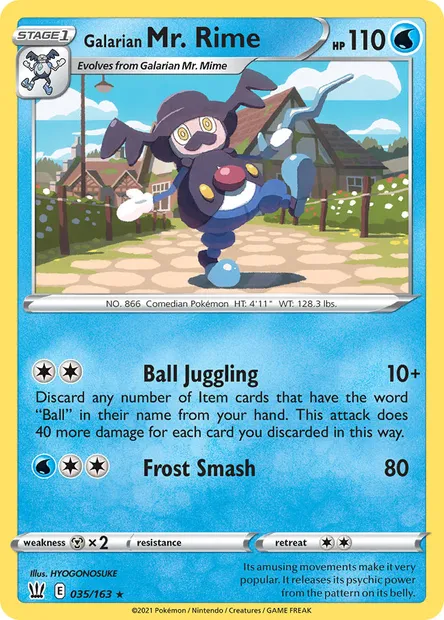 Galarian Mr. Rime, Pokémon card BST 35 — Battle Styles set