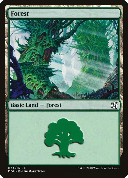 Forest, Magic card DDU 34 — Duel Decks: Elves vs. Inventors set