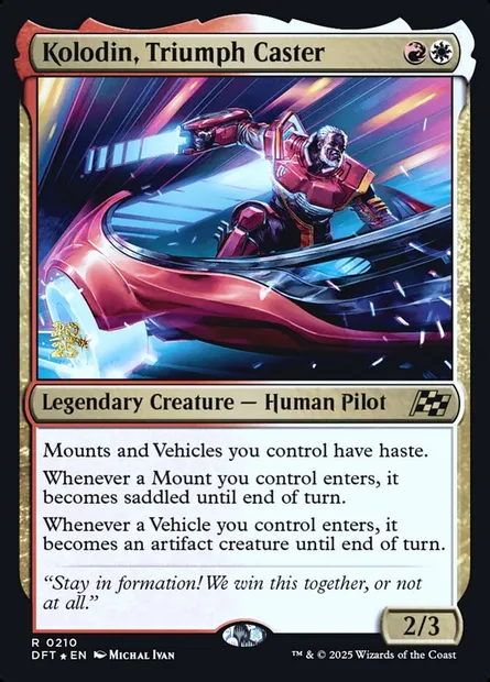 Kolodin, Triumph Caster, Magic card PDFT 210s — Aetherdrift Promos set