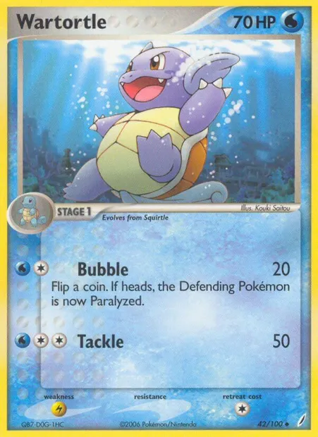 Wartortle, Pokémon card CG 42 — Crystal Guardians set