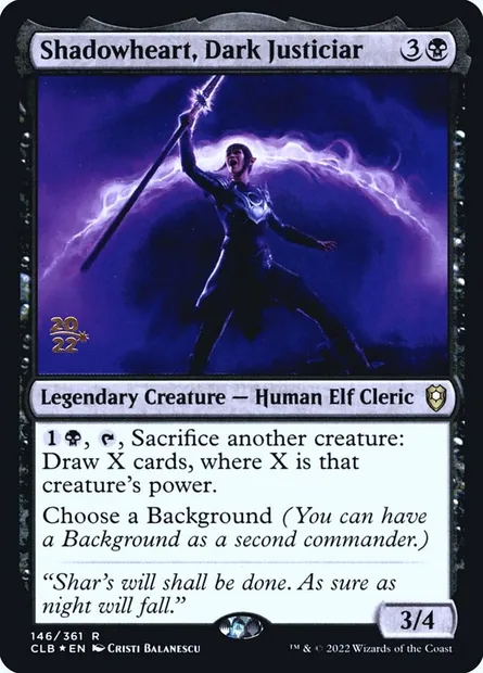Shadowheart, Dark Justiciar, Magic card PCLB 146s — Battle for Baldur's Gate Promos set