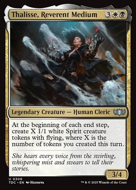 Thalisse, Reverent Medium, Magic card TDC 306 — Tarkir: Dragonstorm Commander set