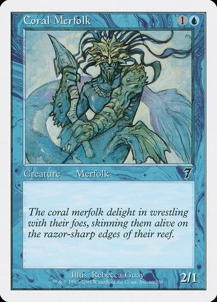 Coral Merfolk, Magic card 7ED 66 — Seventh Edition set