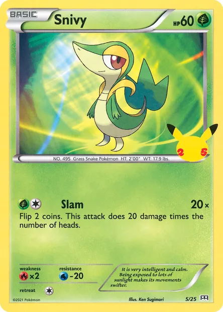 Snivy, Pokémon card MCD21 5 — McDonald's Collection 2021 set