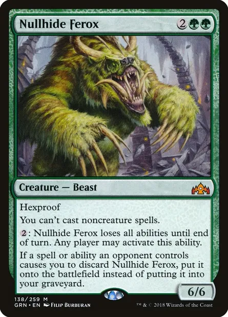 Nullhide Ferox, Magic card GRN 138 — Guilds of Ravnica set
